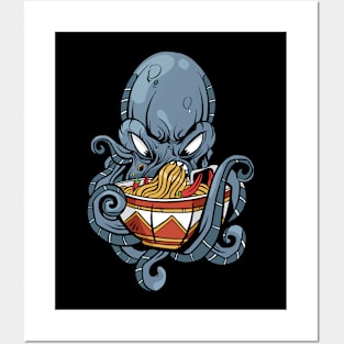 Octopus Eating Ramen Posters and Art